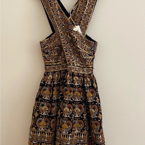 NEW with Defects Ulla Johnson Size 2 PRIYA Dress Embroidered Beaded Crisscross - Picture 8 of 12